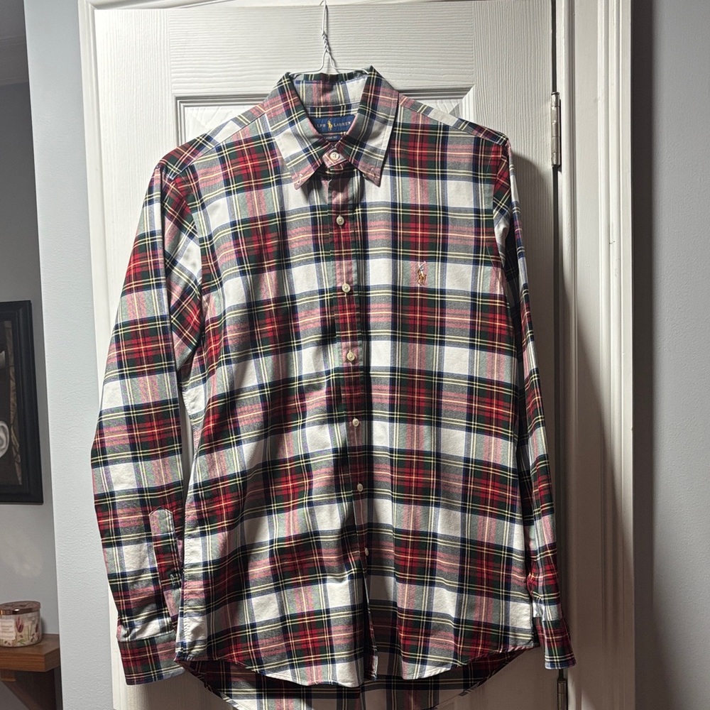 Polo by Ralph Lauren Red, White & Navy Plaid Button-Down Shirt